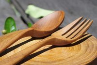 Cuillère et fourchette en bois, ustensiles en bois de teck, cuillère et fourchette de style coréen, ustensiles de cuisine, cuillère et fourchette minimalistes, cuillère en bois