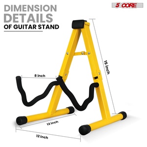 Support de guitare à 5 cœurs en forme de A avec bras en mousse souple et caoutchouc antidérapant pour guitare acoustique, électrique et basse - Product Image 4