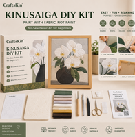 Kit d'art textile Kinusaiga, kit de bricolage sans couture pour débutants, décoration murale faite à la main, ensemble cadeau avec tous les matériaux inclus, pour une utilisation en soirée