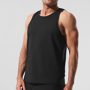 Débardeur sans manches noir pour homme, col rond, respirant, tricoté, décontracté, pour la gym, couleur unie, polyester - Product Image 6