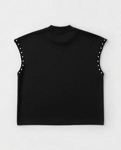 Camiseta sin mangas Glory con estampado gráfico personalizado, 100% algodón jersey, tela de secado rápido, nuevo estilo moderno, camiseta con pedrería. - Product Image 2