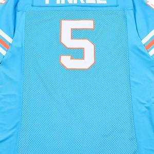 Maillot de football américain à col en V avec patch brodé personnalisé et logo sublimé, t-shirts en mesh oversize streetwear pour hommes - Product Image 6