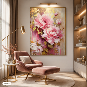 Peinture sur toile originale vietnamienne de la marque HALO, modèle F6-C2, art floral moderne de premier choix - Product Image 5