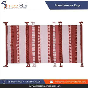 Tapis de luxe indien en coton tissé broderie à long pompon, écologique, lavable pour chambre, bureau, voyage, prière, meilleure vente - Product Image 4