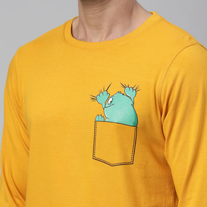 Camiseta de manga larga para hombre, de secado rápido, alta calidad, con logo personalizado, corte regular, 100% algodón, informal, ecológica. - Product Image 5