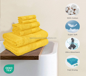 Juego de Toallas de Baño de Algodón de 400 GSM de Calidad Premium, Suaves y de Secado Rápido, Toalla para Cara, Manos y Cabello, Alfombra de Baño, para Hotel, Spa, Resort, Gimnasio, Exportador al por Mayor - Product Image 5