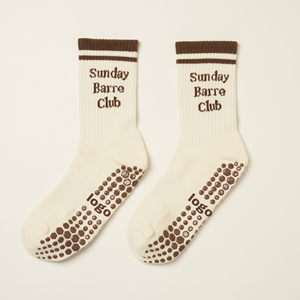 Custom Logo Sunday Barre Club Non-Slip Crew <b>Socks</b> Yoga Anti-Slip Jacquard Print - Product Image 1