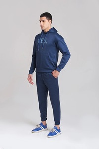 Performance Hooded Casual Solid Pullover Tracksuit Set for Training Wear by Professional Clothing Producers - Product Image 6