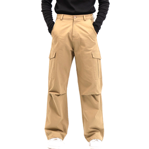 Pantalon cargo en coton léger pour homme, couleur camel, nouveau style tendance, confortable, unique, avec logo personnalisé, fournisseur fiable. - Product Image 1
