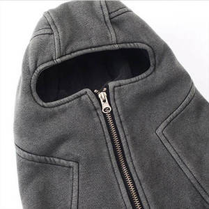 Men's <b>Navy</b> Blue Hooded Pullover <b>Sweatshirt</b> Oversized Long Solid Color Pocket Design Casual Wear Autumn Season 100% Cotton - Product Image 2