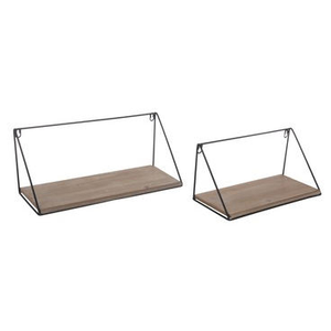 Étagères murales de cuisine en bois à 2 niveaux en métal, multifonctionnelles, pour la maison et le salon – Vente chaude - Product Image 2