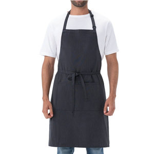 Delantal clásico de algodón tejido con cintura ajustable, un bolsillo, delantales de trabajo para cocinar, delantales de chef totalmente personalizables en venta - Product Image 1