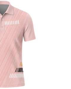 Polo personnalisé pour homme rose et noir à manches courtes, imprimé graphique, respirant, en polyester, pour le sport, le golf, les entraînements et les occasions décontractées - Product Image 4