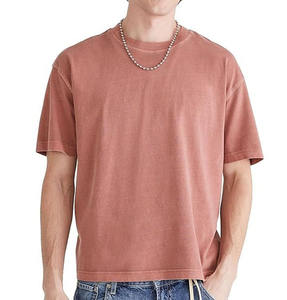 เสื้อยืดทรงบ็อกซี่สำหรับผู้ชาย ทรงหลวม ใส่สบาย ผ้าฝ้ายระบายอากาศ สไตล์ลำลอง สตรีทแฟชั่น ไหล่ตก มีจำหน่ายแล้ว - Product Image 1