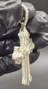 Colgante Cruzado con Incrustaciones de Diamantes, Colgante de Plata 925, Colgante de Hip Hop, Colgante Religioso, Joyería Cristiana, Regalos Bapistam - Product Image 4