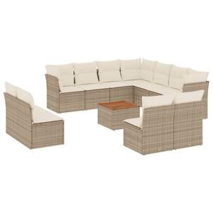 Set Divano da Giardino Beige e Bianco Crema per Patio, Elegante Arredamento da Esterno - Product Image 2