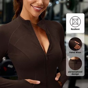 Combinaison de sport respirante à fermeture éclair sur le devant pour femmes, combinaison de yoga, combinaison de sport à fort impact, logo personnalisé - Product Image 2