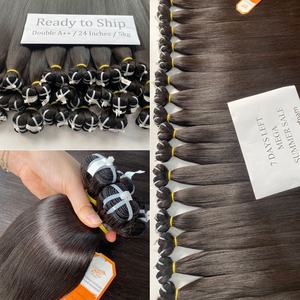 Extensiones de cabello Remy vietnamita Real 100%, Color personalizado, máquina de encaje recto de hueso negro Natural, paquetes de trama, cabello saludable - Product Image 6