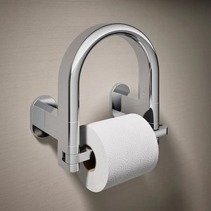 Portarrollos de Papel de Diseño en Latón, Montado en la Pared, Acabado Níquel Pulido, Accesorio de Baño Moderno, También se Utiliza como Accesorio de Baño - Product Image 4