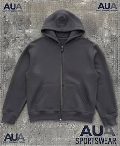 Sudadera con Capucha y Cierre de Cremallera para Hombre AUA, Corte Regular, Felpa de Algodón, Estilo Casual para Otoño - Product Image 1