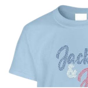 Camiseta Azul de Manga Corta con Cuello Redondo y Diseño de Diamantes de Imitación para Adolescentes, para la Escuela, Uso Diario, Ropa Cómoda para la Calle - Product Image 4