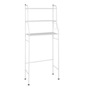 Scaffale Salvaspazio a 3 Ripiani Bianco da Posizionare Sopra il WC, Angolare in Ferro, Essenziale per il Bagno, Materiale in Acciaio - Product Image 3