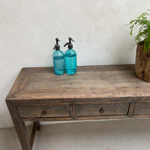 Mesa Consola Estrecha Antigua de Madera Maciza para Entrada o Pasillo, Mueble Rústico Vintage para Decoración de Sala de Estar Estilo Granja - Product Image 4