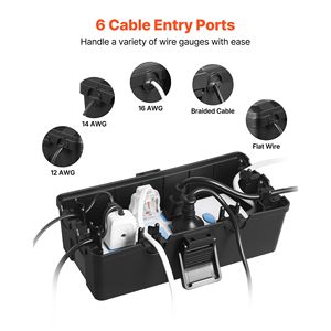 Scatola Elettrica Impermeabile per Esterni # # # #   Cavi di Alimentazione e Prolunghe 9.4 X 4.3 X 2.8 IP54 Resistenti alle Intemperie con Ampia Connessione Presa - Product Image 3