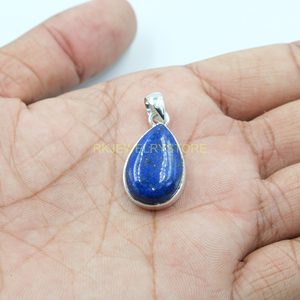 Pendentif Goutte d'Eau en Lapis Lazuli Naturel, Sertissage Bezel en Argent Sterling 925, Bijou Fait Main en Pierre Précieuse Bleue, Vente en Gros - Product Image 3