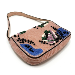 Handcrafted Seed <b>Beaded</b> Pearl for Shoulder Bag with Intricate Beadwork Premium Quality Elegant Styling for Fashion Parties - Product Image 1