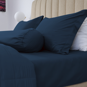 ชุดเครื่องนอนผ้าไมโครไฟเบอร์สีกรมท่าคลาสสิกคุณภาพสูงได้รับการตรวจสอบอย่างดีที่สุดสำหรับโรงแรมในบ้านใช้ผ้าโพลีเอสเตอร์แบบทันสมัยออกแบบได้ตามต้องการ - Product Image 1