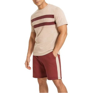 Wholesale Summer Men's <b>Knitted</b> 2-Piece <b>Sets</b> Shorts T-shirt 100% Bamboo Fiber Breathable Quick Dry Casual Tracksuits Customized - Product Image 2