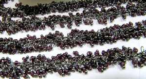 Brass Rondelle Micro Faceted 3mm Beaded Dangling Cluster <b>Wire</b> Wrapped Rosary Chain - Product Image 2