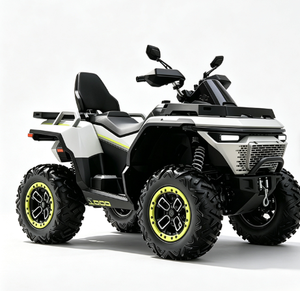 Quad 1000cc Professionnel Tout-Terrain Dune, Blanc et Noir Contrastant, Jantes Jaunes Fluorescentes, Moteur 4 Temps, Transmission par Arbre - Product Image 3