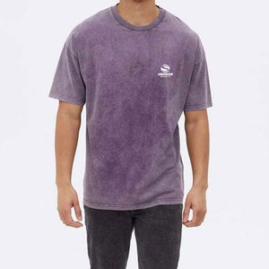 T-shirt unisexe délavé à l'acide, coupe oversize, 240-250 GSM, coton épais, coupe carrée, épaules tombantes, vintage, vierge, personnalisable, OEM, vente en gros - Product Image 1