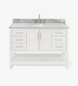 Meuble-lavabo de salle de bain OEM Sarah 49 pouces, meuble simple avec lavabo, 3 options de finition, vente en gros, usine du Vietnam - Product Image 1