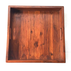 Artículos de Servicio de Madera de Primera Calidad, Vajilla Rústica de Madera, Bandeja de Servicio para el Hogar, Bandeja Decorativa de Madera para Bodas, Restaurantes y Alimentos - Product Image 5