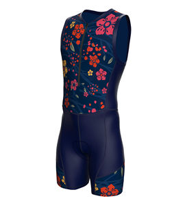 Combinaison de triathlon sans manches à séchage rapide, coupe-vent, grande taille, personnalisée avec impression par sublimation, pour femmes et hommes, cyclisme, course à pied - Product Image 1