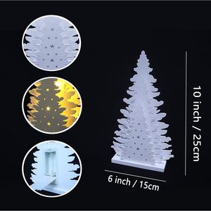 Albero di Natale in Legno da 10 Pollici con LED, Decorazione da Tavolo a Batterie AA per Casa e Natale - Product Image 2