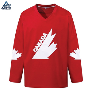 Camisetas de Hockey de Color Rojo Hechas con Telas Ligeras que Absorben la Humedad, Camisetas de Hockey sobre Hielo a un Precio Razonable, Tallas Grandes - Product Image 2