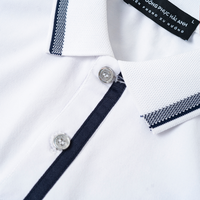 Polo bicolore mi-mollet haut de gamme pour hommes et femmes, mélange de coton 220 GSM, élégant et respirant, avec logo brodé personnalisé