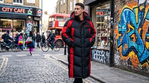 ONEAPEX <b>Men's</b> <b>Black</b> & Red Color <b>Long</b> Puffer <b>Coat</b> Hooded Winter Jacket Heavyweight Style Outdoor Warm Streetwear Custom Logo - Product Image 4