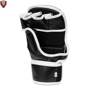 Gants de Sparring MMA en Cuir PU Premium, Gants d'Entraînement à Doigts Ouverts, Sangle de Poignet Réglable, Fermeture Auto-agrippante, Arts Martiaux, Boxe - Product Image 4