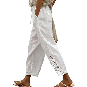 Women <b>Linen</b> Summer Trousers Loose Casual <b>Pants</b> For Sale Women High Rise Straight Leg Summer Trousers Minimalist Fashion <b>Pants</b> - Product Image 1