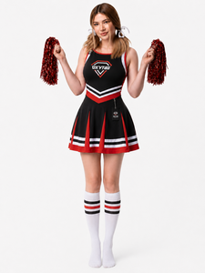 Conjunto de Falda de Uniforme de Porristas OXYTAG, Negro, Rojo y Blanco, Impresión por Sublimación, Disfraz de Baile para Mujer Adulta, Precio al por Mayor, Uniforme OEM - Product Image 5