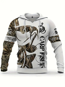 Nouveau Hoodie Unisexe Personnalisé OEM, Design 3D Marin, Streetwear, Sublimation, pour Tournoi de Pêche - Product Image 2