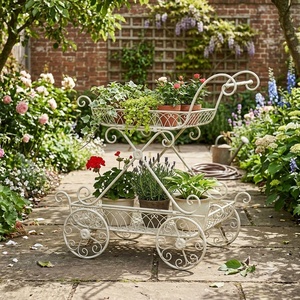 Support à plantes vintage en fer époxyé, 3 niveaux, circulaire, pour extérieur, jardin, décoratif, en métal forgé, porte-fleurs - Product Image 3