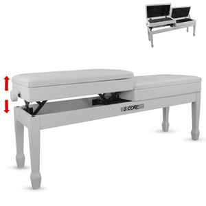 5 Core Heavy Duty <b>Wooden</b> Duet Piano <b>Bench</b> <b>with</b> 3.5 Inch Padded Cushion and <b>Storage</b> Musician Stool Model PNB DT WH - Product Image 1