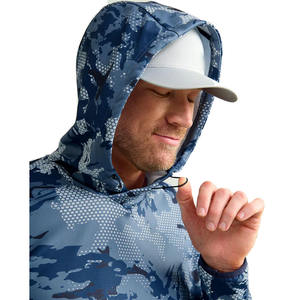 Fabricant OEM de sweats à capuche de pêche personnalisés, résistants aux UV, en tissu Bird Eye, avec marque privée, pour la vente en gros et la production en vrac - Product Image 6