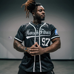 Maillot de baseball demi-boutonné et entièrement boutonné, grande taille, respirant, séchage rapide, 100 % polyester, équipement essentiel pour les équipes et les fans, pantalon flexible - Product Image 2